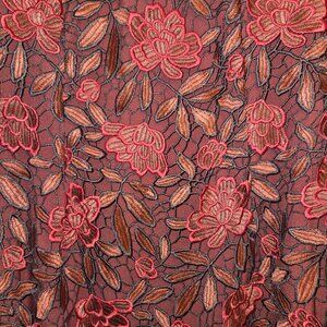 Burgundy & Red Lace Overlay Dress